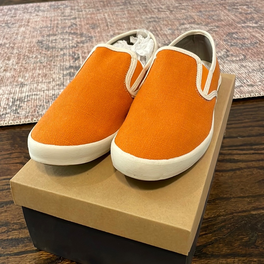 SeaVees linen canvas Baja Slip On Classic in orange